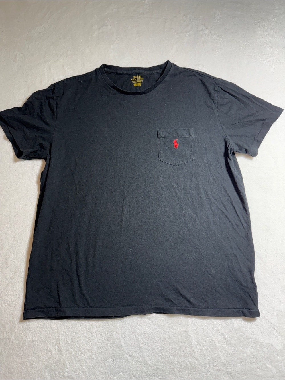 Polo by Ralph Lauren Black Short Sleeve Pocket Tee with Red Pony